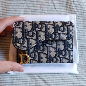Dior 5-Gusset Card Holder wallet - Blue Dior Oblique Jacquard
